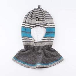 07711239-40 Зимняя шапка-шлем из шерсти и кашемира серый для мальчики светло-синий
