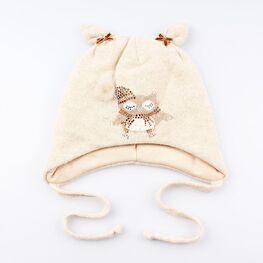 07811102-41 Шапка для девочки, бежевый для девочки бежевый