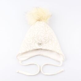 07811147-40 Теплая шапка для девочки, бежевая для девочки бежевый