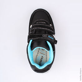 344081-74 Кроссовки на липучках для мальчики чер-гол фото №4