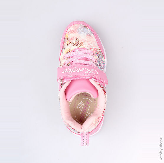 344117-73 Кроссовки для девочки роз-бел фото №4