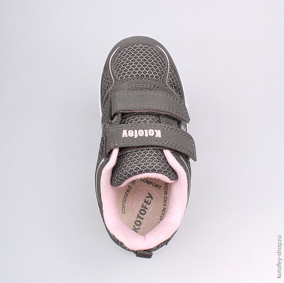 344129-71 Кроссовки для девочки сер-роз фото №4