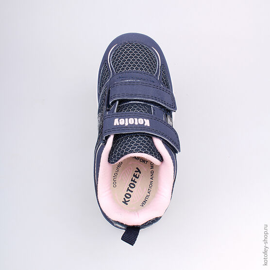 344129-73 Кроссовки для девочки син-роз фото №4