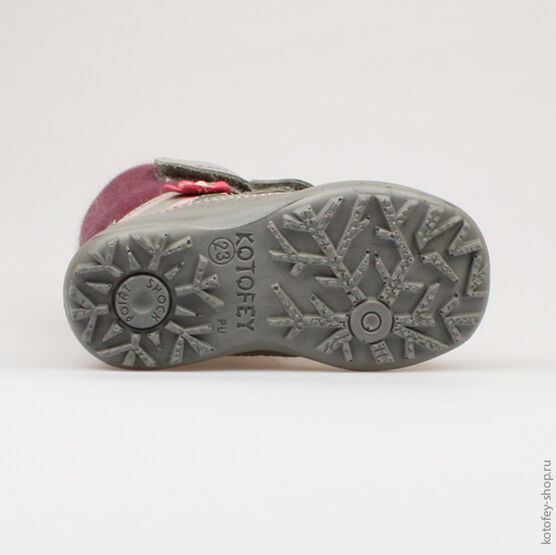 352047-53 Сапожки для девочки серый фото №3