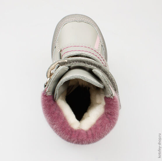 352047-53 Сапожки для девочки серый фото №4