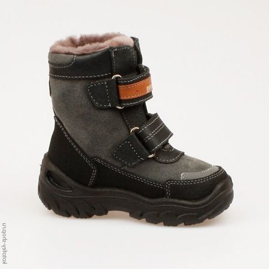 352050-51 Сапожки для мальчики серый-черный фото №2