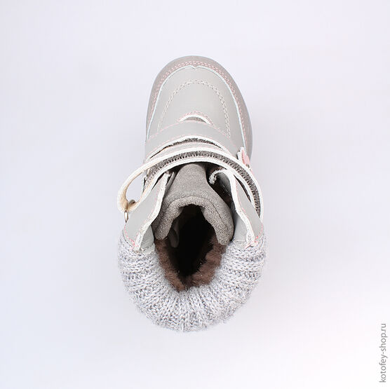 352053-53 Сапожки для девочки сер-роз фото №4