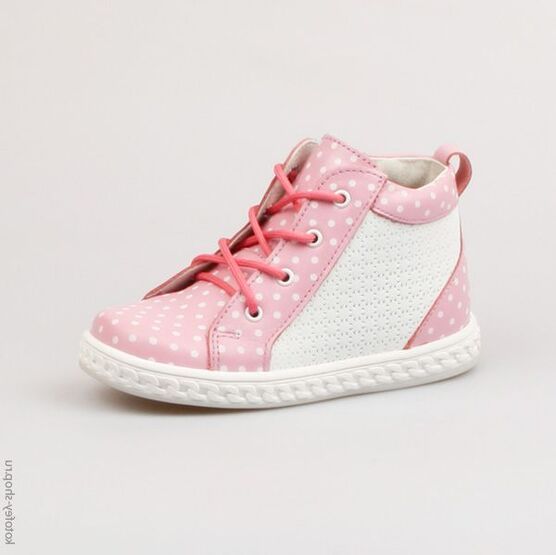 352055-21 Ботинки для девочки роз-бел