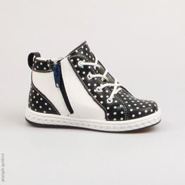 352055-22 Ботинки для девочки син-бел фото №2