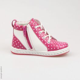 352055-23 Ботинки для девочки фук-бел фото №2