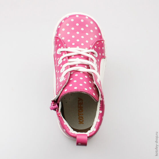 352055-23 Ботинки для девочки фук-бел фото №4