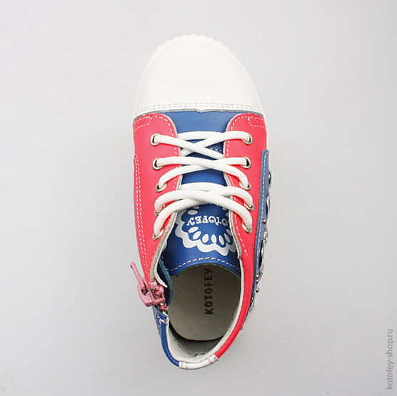 352059-21 Ботинки для девочки син-бел-роз фото №4