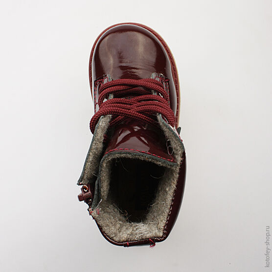 352068-32 Ботинки для девочки бордовый фото №4