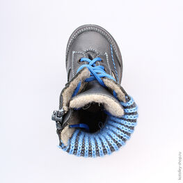 352086-32 Ботинки для мальчики сер-гол фото №4