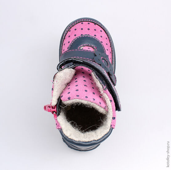 352088-31 Ботинки для девочки син-роз фото №4