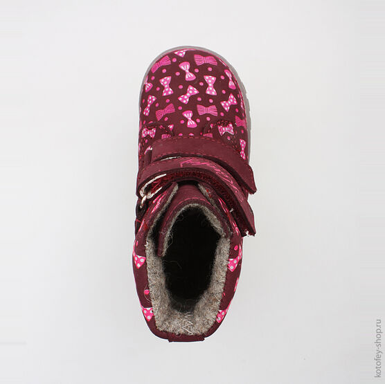 352098-31 Ботинки для девочки бордовый фото №4