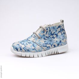 352103-22 Ботинки для девочки сер-син