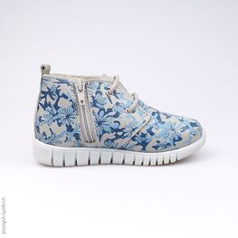 352103-22 Ботинки для девочки сер-син фото №2