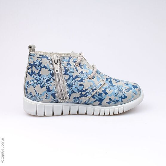 352103-22 Ботинки для девочки сер-син фото №2