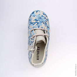 352103-22 Ботинки для девочки сер-син фото №4