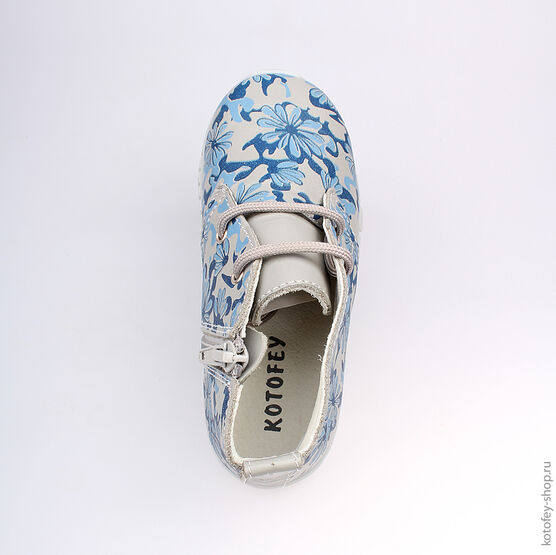 352103-22 Ботинки для девочки сер-син фото №4