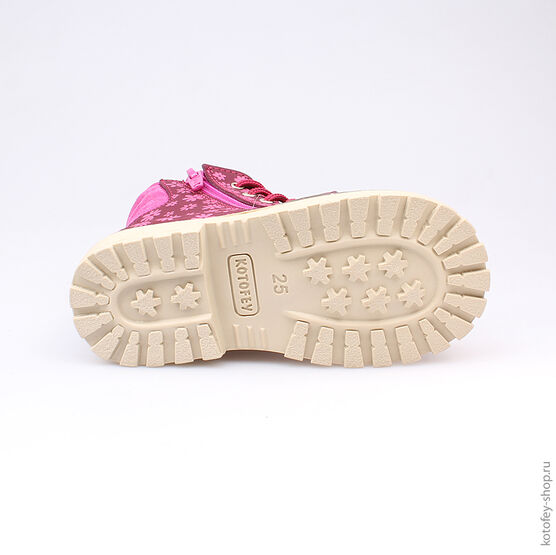 352116-34 Ботинки для девочки бордовый фото №3