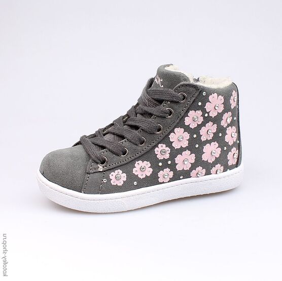 352118-31 Ботинки для девочки сер-роз