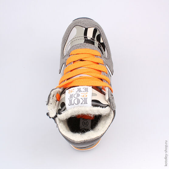 354010-32 Ботинки для мальчики сер-ора фото №4