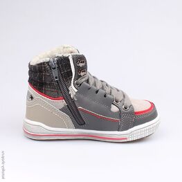 354012-31 Ботинки для мальчики серый-черный фото №2