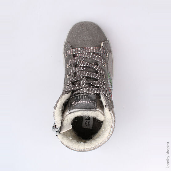 354015-31 Ботинки для девочки серый фото №4