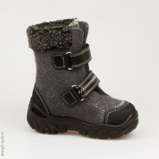 357000-44 Валенки для мальчики серый-черный фото №2