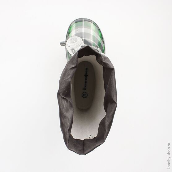 366129-11 Резиновые сапоги для девочки сер-зел фото №4