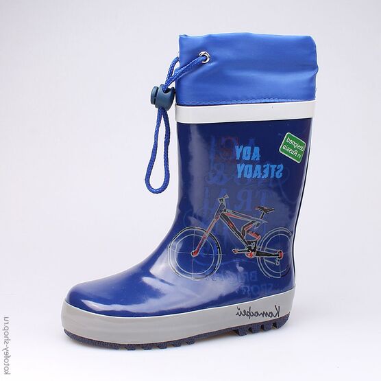 366142-11 Резиновые сапоги для мальчики син-сер