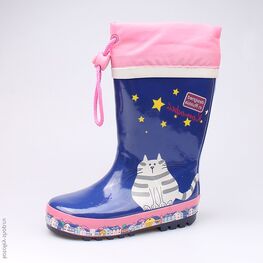 366143-11 Резиновые сапоги для девочки син-роз