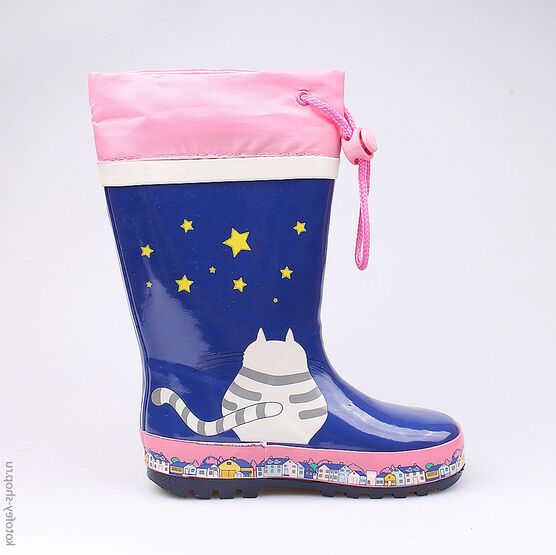 366143-11 Резиновые сапоги для девочки син-роз фото №2