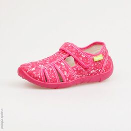 421001-18 Босоножки текстильные для девочки фуксия