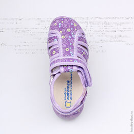 421004-17 Босоножки текстильные для девочки фиолетовый фото №4