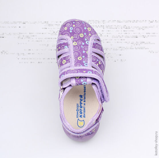 421004-17 Босоножки текстильные для девочки фиолетовый фото №4