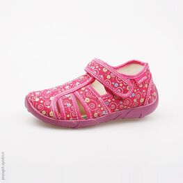 421004-18 Босоножки текстильные для девочки фуксия