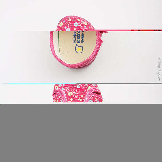 421004-18 Босоножки текстильные для девочки фуксия фото №4