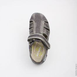 421006-15 Сандалии текстильные для мальчики серый фото №4