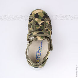 421006-17 Сандалии текстильные для мальчики оли-зел фото №4