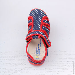 421007-14 Босоножки текстильные для девочки светло-синий фото №4