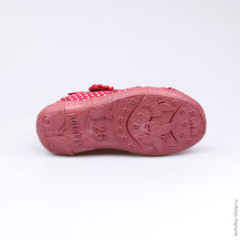 421007-15 Босоножки текстильные для девочки бордовый фото №3