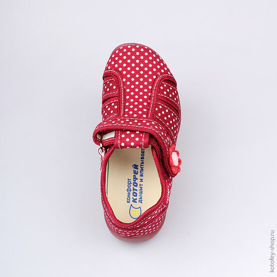 421007-15 Босоножки текстильные для девочки бордовый фото №4