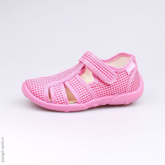 421007-16 Босоножки текстильные для девочки розовый