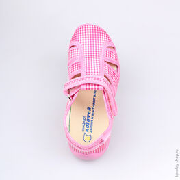 421007-16 Босоножки текстильные для девочки розовый фото №4