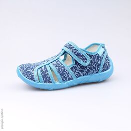 421009-11 Босоножки текстильные для девочки син-гол