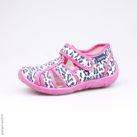 421010-11 Босоножки текстильные для девочки син-фук