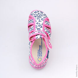 421010-11 Босоножки текстильные для девочки син-фук фото №4